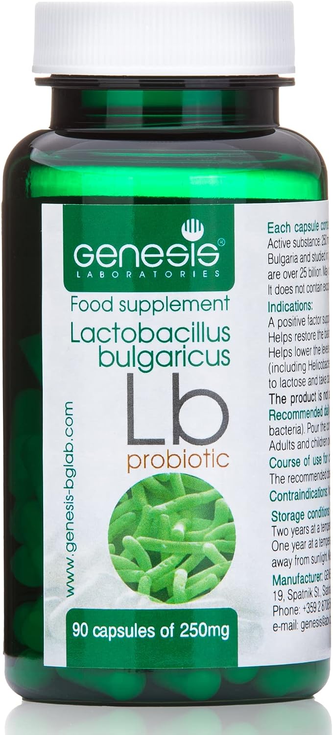 Genesis LB Probiotic with Lactobacillus Bulgaricus 90 Capsules of 240 mg