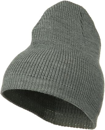 Artex Rib Beanie with Bottom Band - Grey