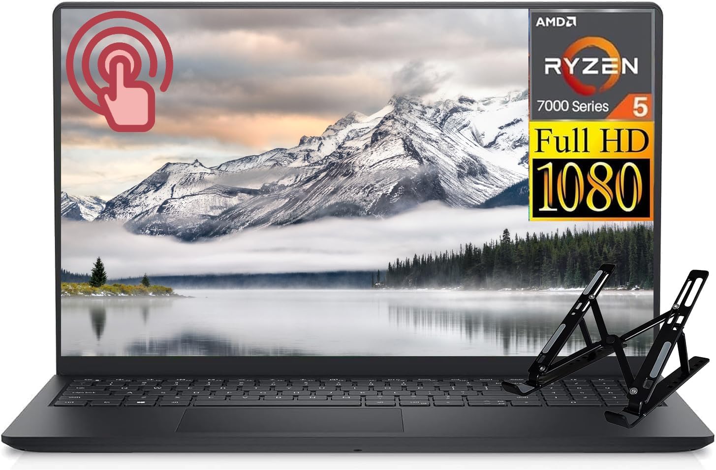 Dell Inspiron 15 3535 Touchscreen Laptop, 15.6 FHD Laptop Computer, 32GB RAM, 2TB SSD, 2024 Business Laptop, AMD Ryzen 5 7530U Processor up to 4.5GHz, Beat i7-1160G7, Win 11 Home, Bundle with Stand