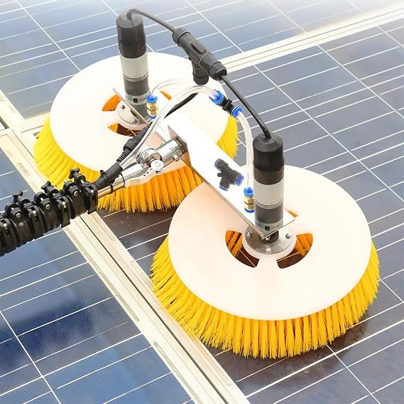 Solar Panel Cleaning Machine,Double Head Photovoltaic Power Generation Panel Cleaning Equipment Brush,Fed Pole Kit,Used to Clean Roof Solar Photovoltaic Panel(Lithiumbattery,7.5m)