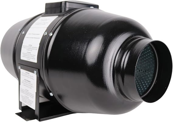 VENTS-US TT Silent M 125-5" Inline Duct Fan Includes Two-Speed Switch with Thermal Overload Protection UV Resistant, Quiet Operation, up to 188 CFM