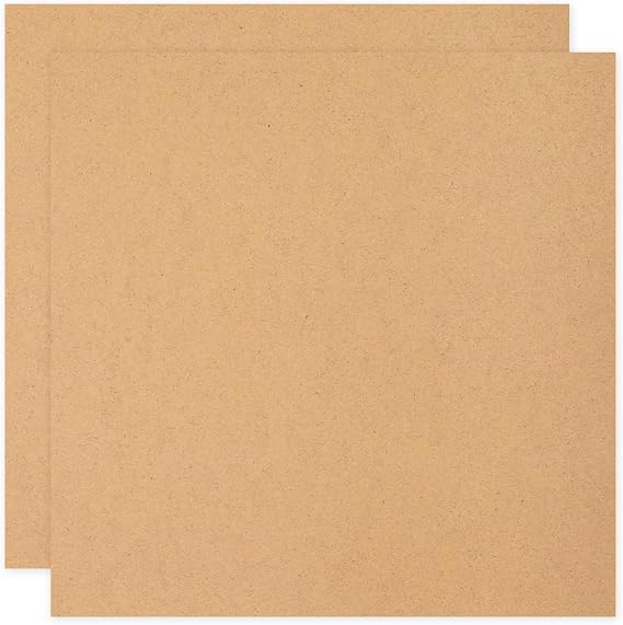MECCANIXITY MDF Wood Board for Crafts,1122mm Thick Medium Density Fiberboard Unfinished Wood for DIY Projects, Art Classes, Carpentry, Painting 12 x 12 in,2Pcs