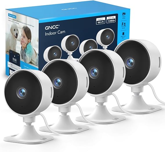 GNCC GC3 4-Pack Indoor Cameras for House Security, 1080P Pet Camera