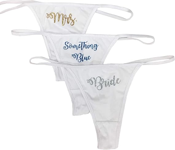 Bride to Be Wedding Day Low-Rise Thong Panty Pack - Set of 3