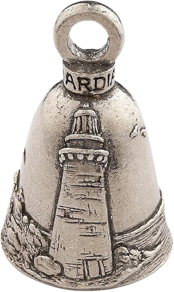 Guardian Bell Lighthouse Good Luck Bell w/Keyring & Black Velvet Gift Bag | Motorcycle Bell | Lead-Free Pewter | Good Luck Gift to Friends & Family | Bike Bell | Made in USA