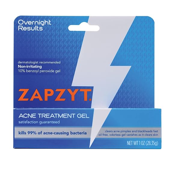 Zapzyt Maximum Strength 10% Benzoyl Peroxide Acne Treatment Gel 1 oz. (Pack of 10)
