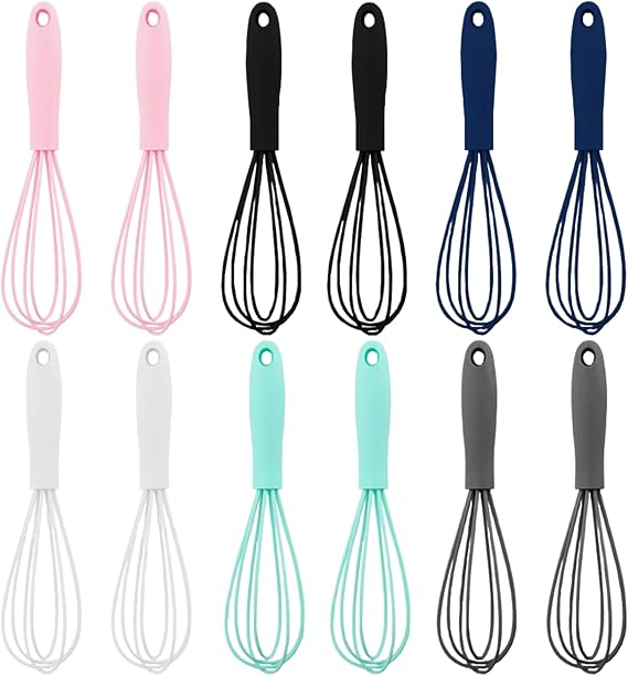 Silicone Whisk,6.7in Small Whisk,Set of 12