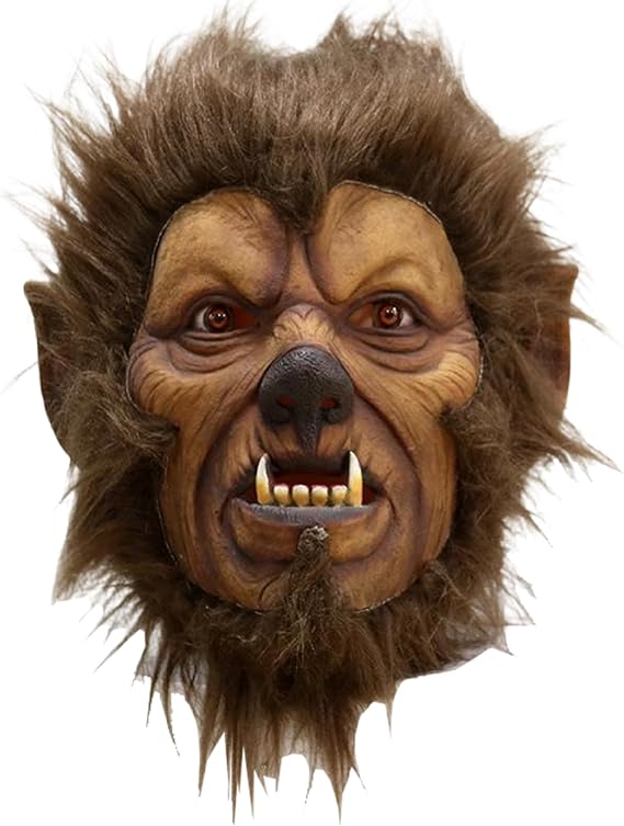 Halloween Werewolf Full Head Mask with Hair - Breathable Latex Horror Costume for Party Carnival