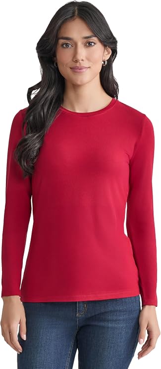 Jones New York Women's Long Sleeve Crew Neck Tee