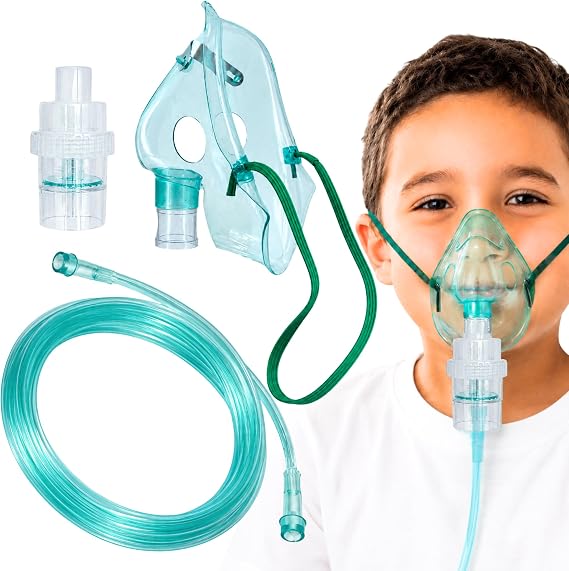 Kids Nebuliser Mask, Medical Grade Mask with 2.1m Long Tubing. | Nebuliser Replacement Set, Soft Comfortable Fit Mask, Cup & 2.1m Long Tubing Universal Compatibility with Nebuliser Machine.