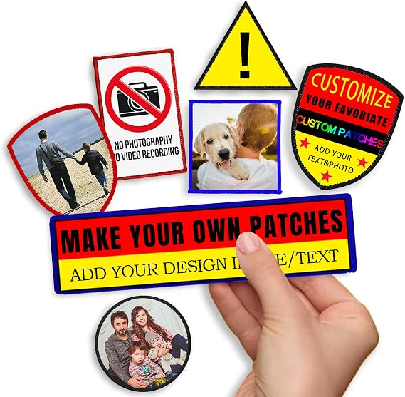 Custom Patch Name Patch Personalized Logo Patch with Iron on/Sew on/Hook and Loop Backing for Vest,Jacket,Carrier,Hat-Rectangle 2"x3.1"(5x8cm)