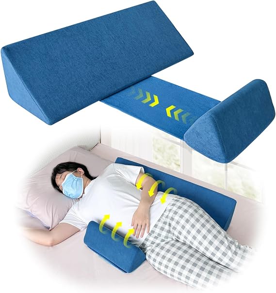 NEPPT Wedge Pillow Body Position Wedges Back Positioning Elevation Pillow Case Pregnancy Bedroom Eevated Body Alignment Ankle Support Pillow Leg Bolster (2-in-1)