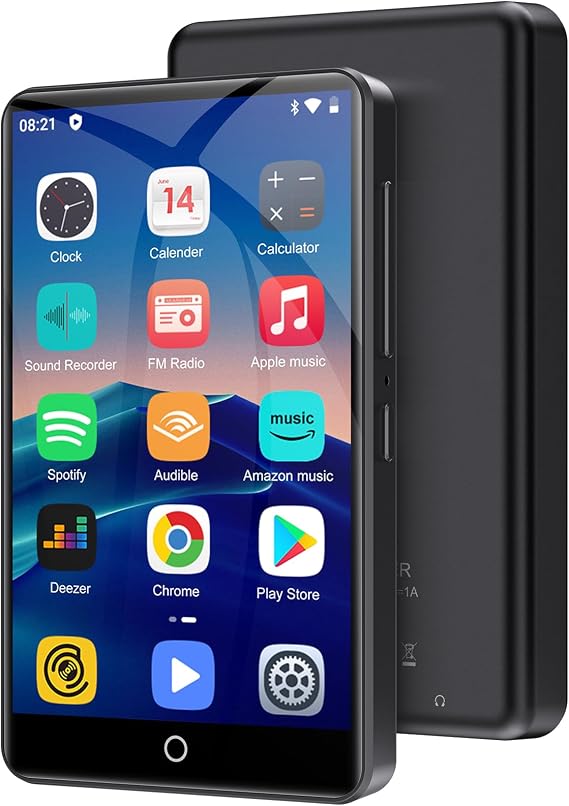 80GB MP3 Player with Bluetooth and WiFi, Oilsky 4.0" IPS Touch Screen MP3 Player with Speaker, Music Player with Spotify, Audible, Amazon Music, Deezer, MP4 Android Music Player Up to 512GB Black