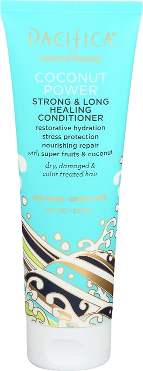 Pacifica Beauty, Coconut Power Strong & Long Moisturizing Conditioner, Hydrating + Nourishing, For Dry, Damaged, Color Treated Hair, Silicone Free, Sulfate Free, Vegan & Cruelty Free