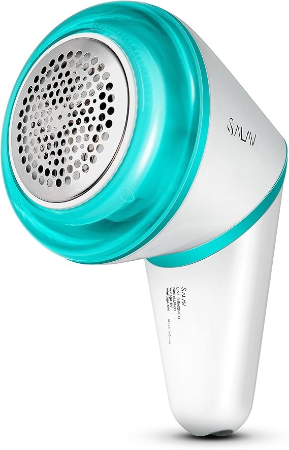 SALAV Lint Shaver Fabric Remover Batteryfree USB Rechargeable Cordless Portable with Brush for Home and Travel, Ice Blue, LR-01