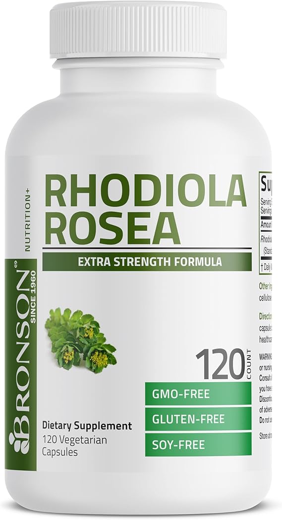 Bronson Rhodiola Rosea Adaptogen for Stress, Mood & Energy, 120 Capsules