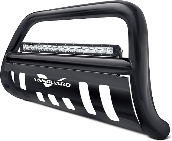 VANGUARD VGUBG-1074-1332BK-20LED Black Powdercoat Bull Bar 20in LED Kit | Compatible with 12-24 Nissan NV1500 / 12-24 Nissan NV2500 / 12-24 Nissan NV3500