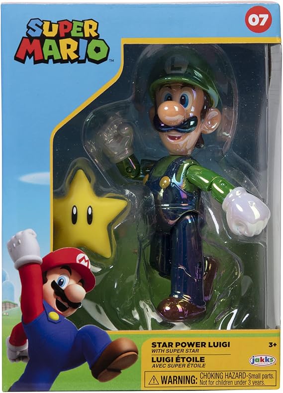 Nintendo Super Mario Figürü Luigi, Koleksiyoncu Kutusundaki Yıldız, 10 cm Joojee Özel