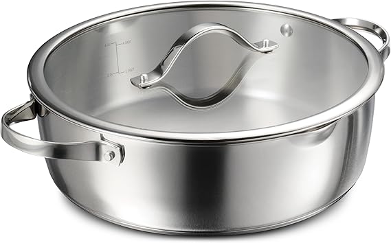 Tramontina Tempo Tri-Ply Base Stainless Steel 6-Qt Braiser Pan with Lid