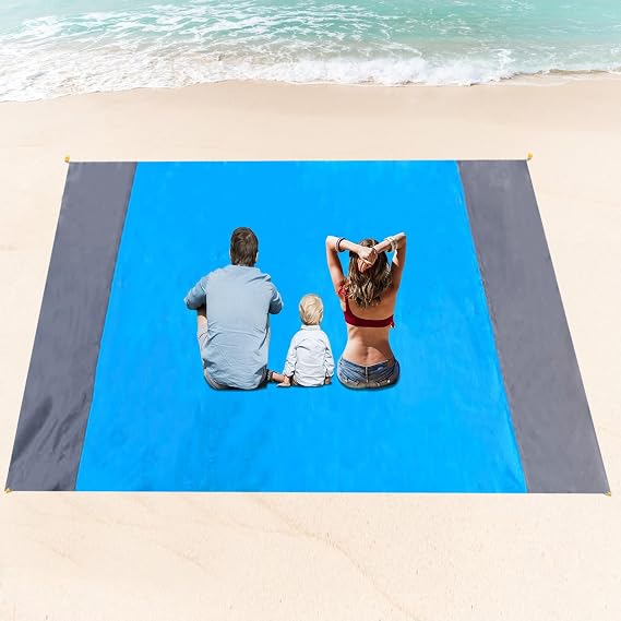 AUXHCYL Beach Blanket Beach Mat, 280x300cm Picnic Blanket Extra Large, Sandless Waterproof Beach Mats with 4 Stakes for 7-10 Adults,Sand Free Beach Accessories,Camping,Outdoor Essentials