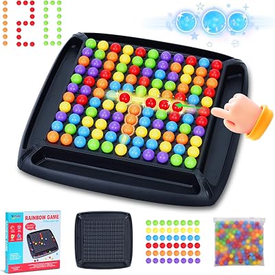 120PCS Intellectual Chessboard - Dual Duel, Strategy Board Games Chess Board with 120 Rainbow Ball, Fun Table Top Strategy Game, Strategy Board Games Chess Board for Kids & Adults D