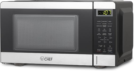 Commercial Chef 0.7 Cu. Ft. Countertop Microwave Oven, CHM770S, Stainless