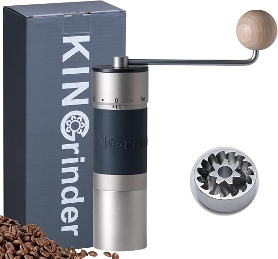 SliverKINGrinder K6 Manual Coffee Grinder Straight Handle Stainless Burr | Supports grind settings for various brewing methods such as pour-over and espresso