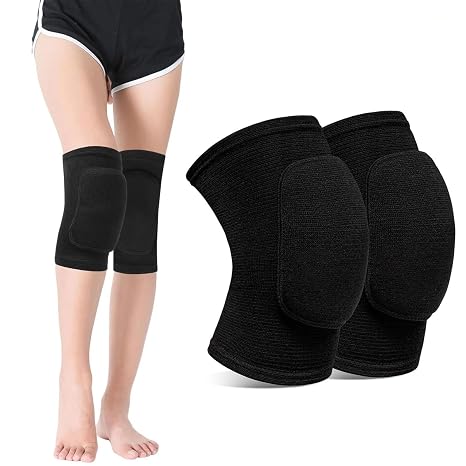 1 Pair Stretchy Dance Knee Pads, Volleyball Knee Pad for Dancers, Soft Breathable for Men Women Kids Knees Protective, for Dance Volleyball Football Yoga Tennis Cycling Jogging