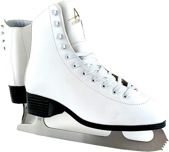 American Athletic Tricot Lined Ice Skates for Women - Recreational Figure Skates with Ankle Support, Padded Lining, Stainless Steel Blades - Suitable for Indoor & Outdoor Ice Skating