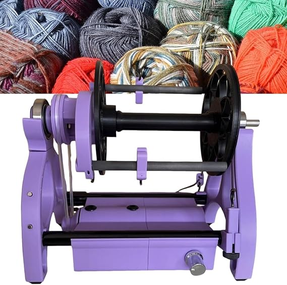 Electric Spinning Wheel Yarn Spinner, 4Oz120 G Knitting Wool Yarn Winder Machine with 3 Spools, 800rpm Max Speed, Can Forward and Reverse Switching, for Yarn Weaving Blending Roving
