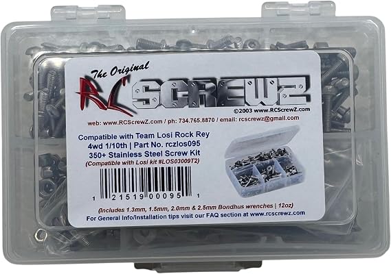 RC Screwz LOS095 - Compatible with Team Losi Rock Rey (LOS03009T2) Stainless Steel Screw Kit