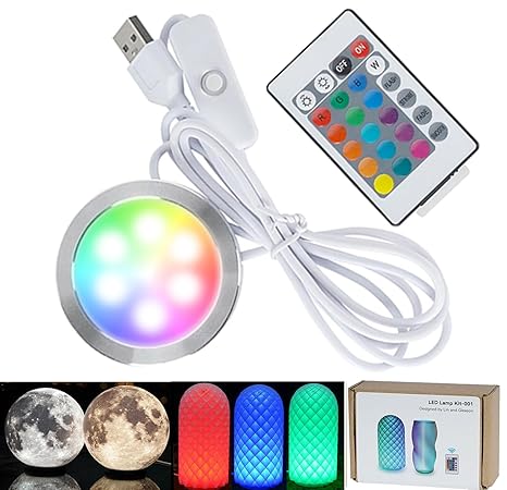 RGB LED Lamp Kit 001 for Bambu Lab A1 mini Makerworld 3D Printed | Color Storage, Dimming, 5V USB Puck Light Set DIY Hardware Spare Parts for Makerwold 3D Printed Light Projects