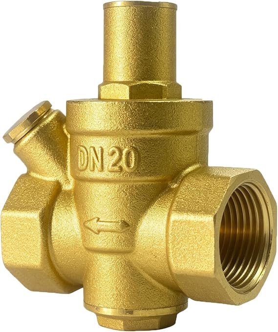 Water Pressure Reducing Valve, 3/4 Inch, 1-75 PSI | High Hardness Brass, FNPT Thread, for Home and Commercial Use
