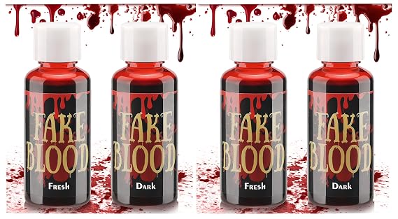 Fake Blood Halloween Makeup Kit - Waterproof Scar Wound Tattoo Stickers (4 pcs)