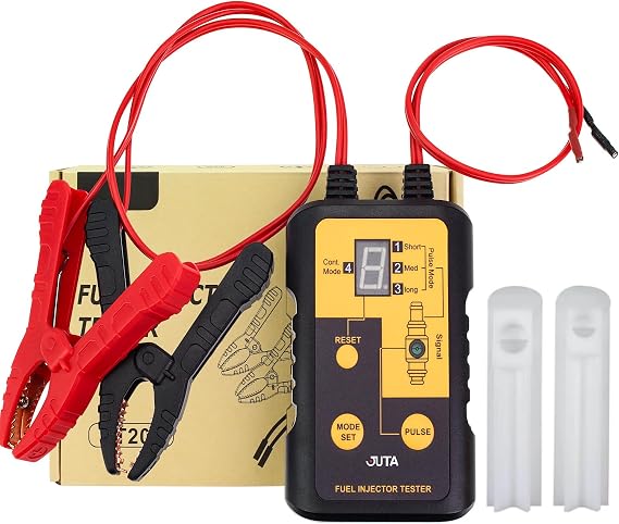 JUTA VT200 Fuel Injector Tester Cleaner Tool Fuel System Cleaner with 2 Size Cleaning Adapters for Gasoline Engines