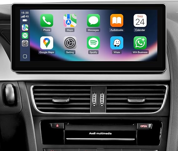 10.25"CarPlay Radio for Audi A4 A5 B8 (09-16) Multimedia3G MMI ONLY | 2-Sec Fast Boot, Anti-Glare Dash Upgrade. Dual OS ,Retains OEM Knob. Wireless Hands-Free Drive (NOT Fit Concert/Symphony)