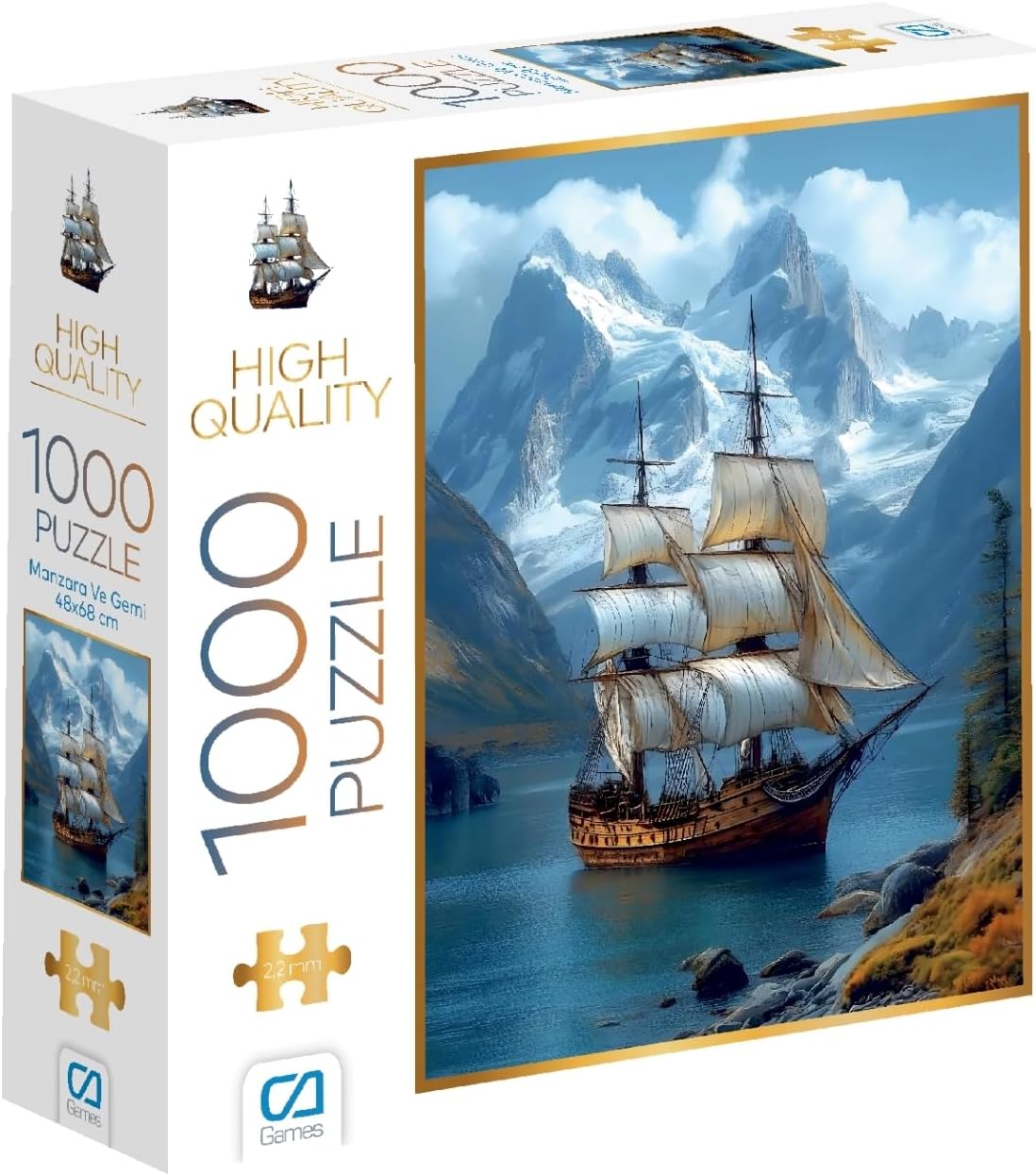 CA Games Landscape and Ship 1000 Pieces 2.2mm Thickness 48x68cm Professional Hobby Puzzle Puzzle Series