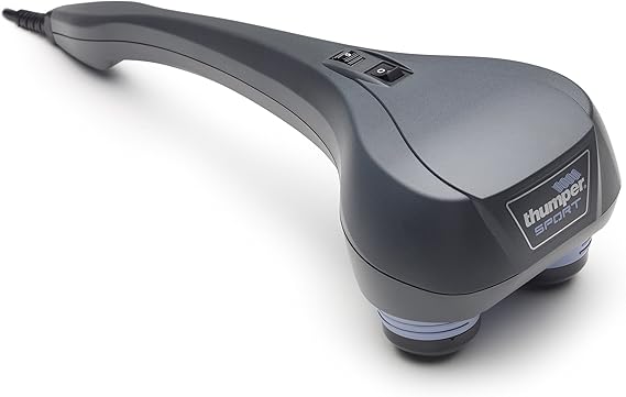 Thumper Sport Percussive Massager - Deep Tissue Home use Massage for Muscles, Back, Shoulders, Neck, Legs, arms. Portable Therapy Action Electric Handheld Massager with Long Handle