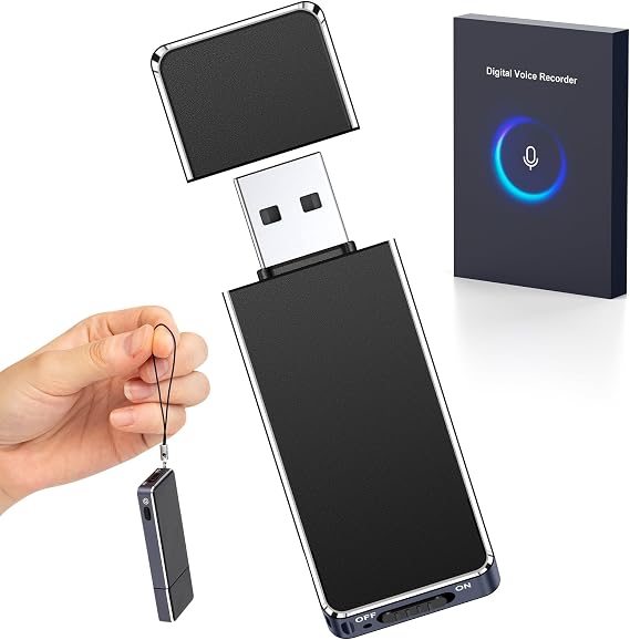 EVIDA Voice Activated Recorder - 64GB Professional Digital Voice Recorder USB Recording Device with AI Noise Reduction for Lectures Meetings