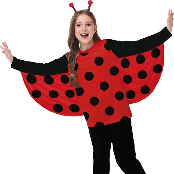 Girls Halloween Long Sleeve Shirt Bat Wings Tee Shirts 5-14 Years