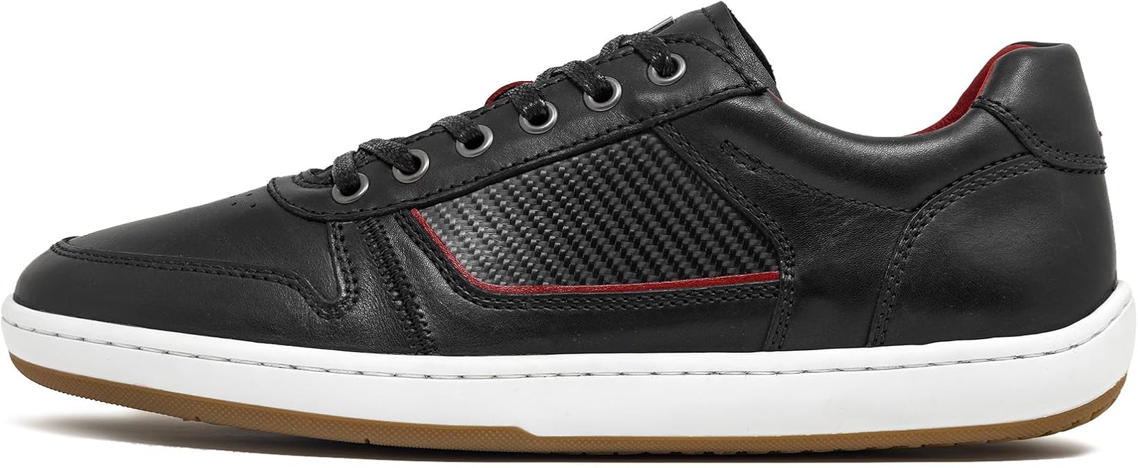 Piloti Driving Shoes for Men, Compass Italian Leather Carbon Panel Everyday Driving Sneaker