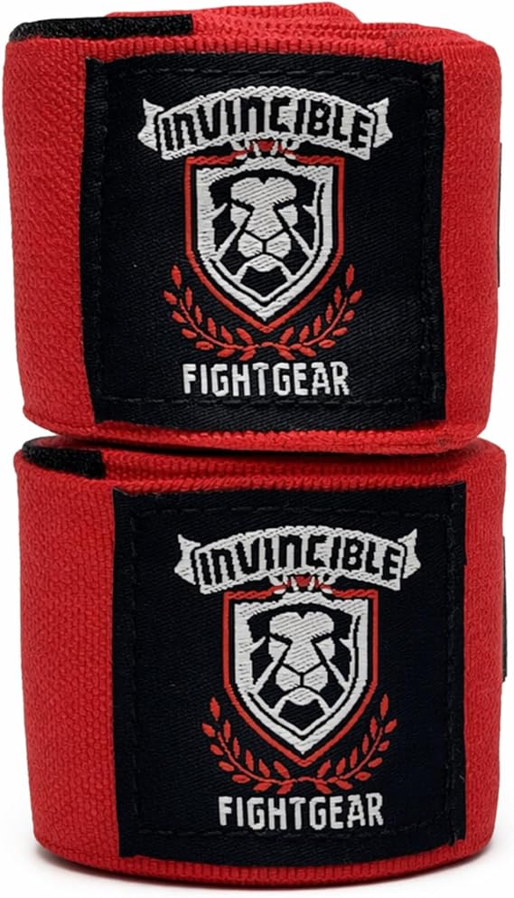 Amber Fight Gear Invincible Hand Wraps, Semi-Elastic Boxing Wraps with Thick Double-Cut Stretch for Ultimate Protection, Ideal for Boxing, MMA, Kickboxing 200 Inch