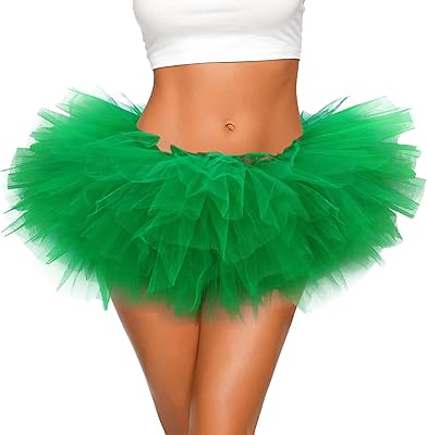 Tutu for Women Adults - 5-Layer Tulle Skirts 80s Outfit for Women - Puffy Adult Tutus - Halloween Costumes Skirt