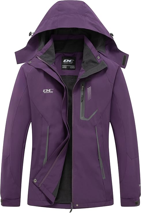 Diamond Candy Women's Lightweight Waterproof Hooded Rain Jacket | Soft Lining, Detachable Hood, Easy to Store, Perfect for Hiking, Travel and Rainy Days