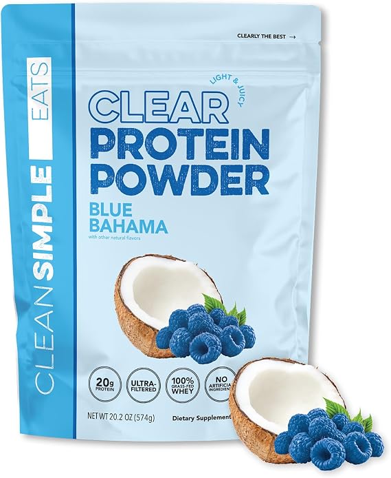 Clean Simple Eats Clear Protein Drink, Blue Bahama, 20 Servings