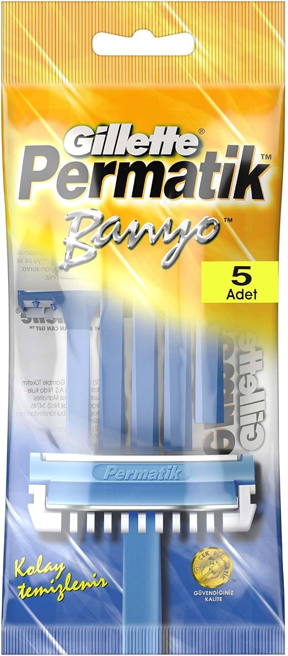 Gillette Permatic Bath Use Horse Men's Razor 5 Pieces