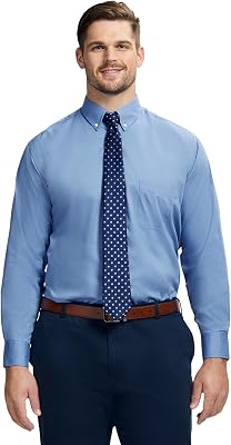 Izod Mens Big and Tall Dress Shirt Long Sleeve Wrinkle Free Stretch Button Down Collar