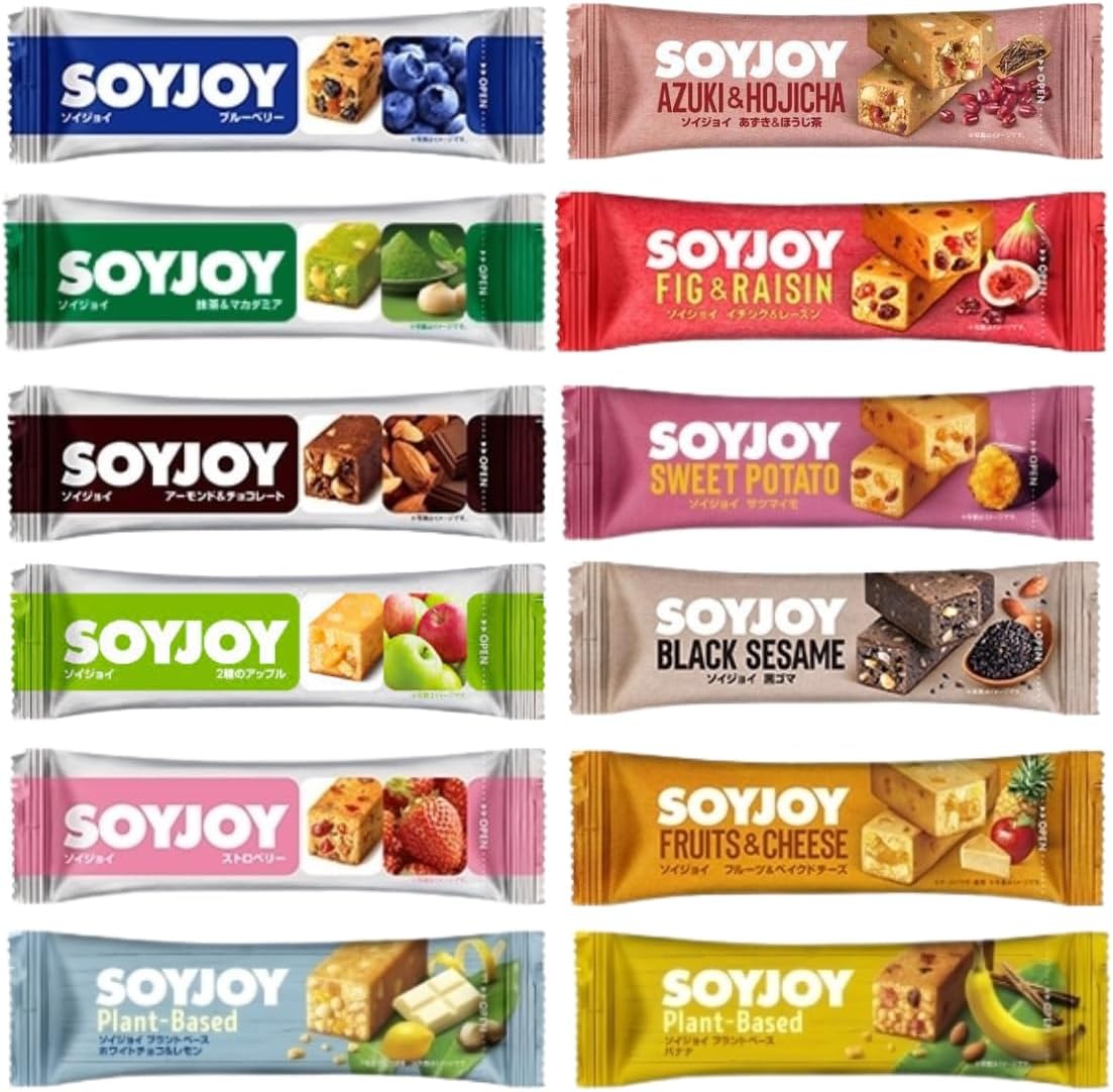 Otsuka Pharmaceutical Soy Joy, 12 Types, 1 of Each, Assorted Set, Nuts, Fruits, Plant Base, Low GI