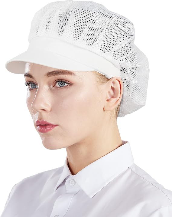 Nanxson 3pcs Chef Hat Hair Nets for Kitchen,Restaurant | Chef hat with breathable mesh,women cap for cooking,food service,chef,kitchen