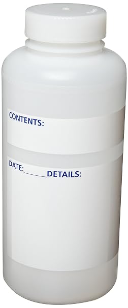 SP Bel-Art Write-On 1000ml (32oz) Polyethylene Bottles; Polypropylene Cap, 53mm Closure (Pack of 6) (F10662-1000) Made in USA